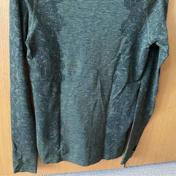Lululemon long sleeve shirt, beautiful pattern of flowers. Olive green, like new - Picture 10 of 12